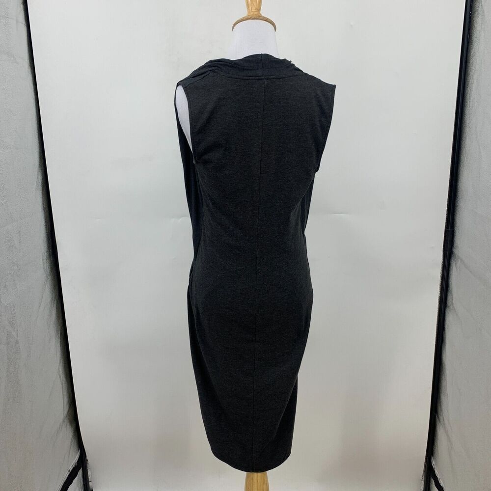 Athleta Draped Duet Faux Wrap Dress Womens S Small Gray Soft Stretch Sleeveless - Picture 4 of 12